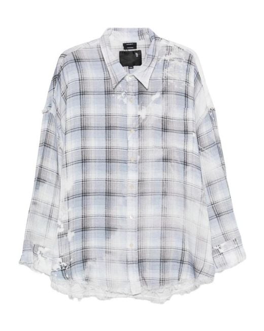 R13 Multicolor Shredded Seam Drop Neck Shirt