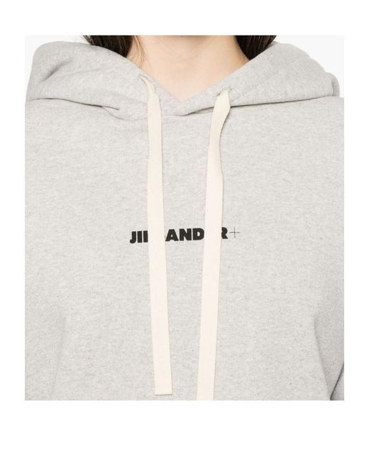 Jil Sander White Relaxed-Fit Hoodie With Drawstring Hood