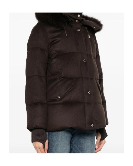 Moorer Black Long-Sleeved Down Jacket