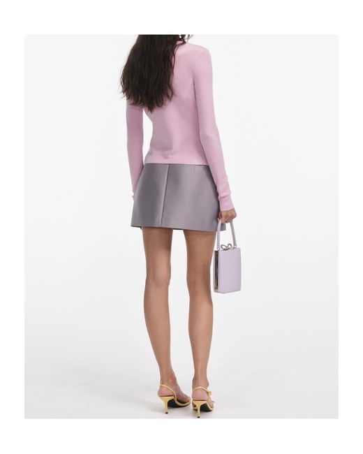 Self-Portrait Purple Buttoned Knitted Cardigan
