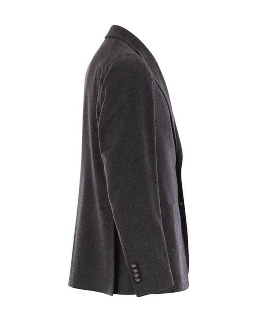Tagliatore Black Two-Button Patch Pocket Jacket for men