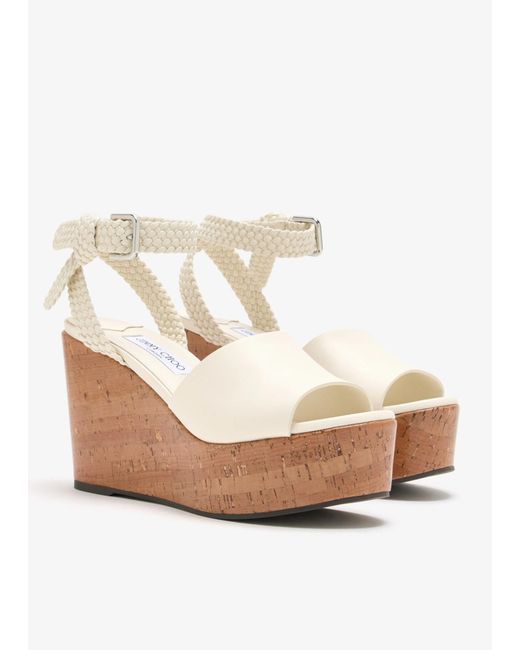 Jimmy Choo White Round-Toe High-Heeled Sandals