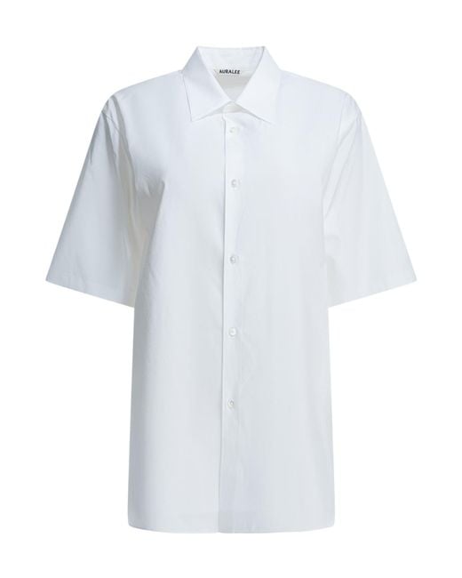 Auralee White Short-Sleeve Shirt