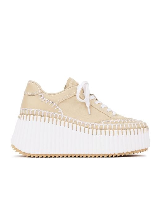 Chloé Natural Chloé Nama Platform Sneakers