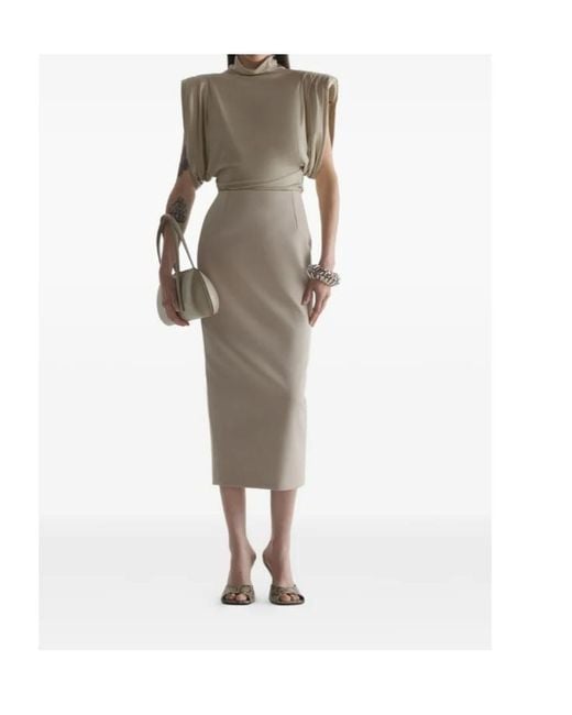Mugler Gray Turtleneck Top