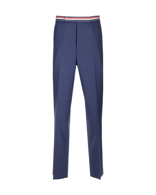 Thom Browne Blue Rwb Stright-Leg Pants for men