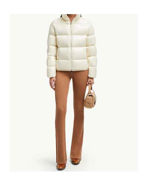 Moncler White Abbadia Short Down Jacket