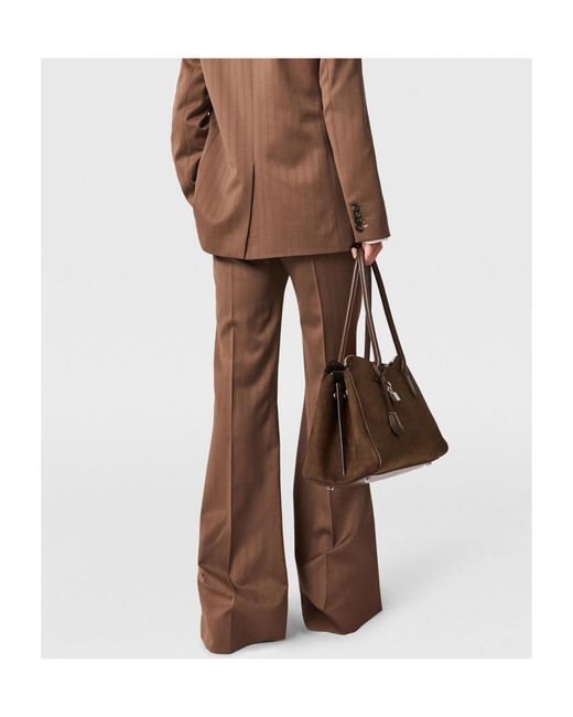 Stella McCartney Brown Mid-Rise Botcut Trousers for men