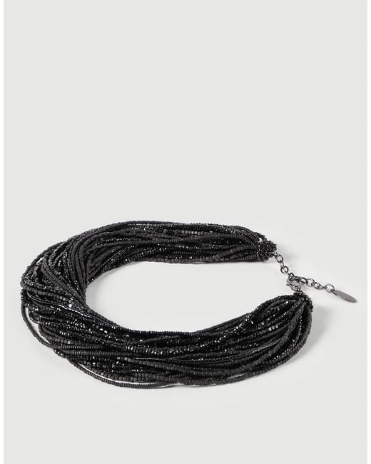 Brunello Cucinelli Black Multi-Layered Necklace