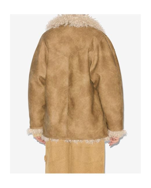 Isabel Marant Natural Isabel Marant Étoile Clea Buttoned Shearling Coat