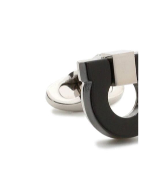 Ferragamo White Ferragamo Gancini Cufflinks for men