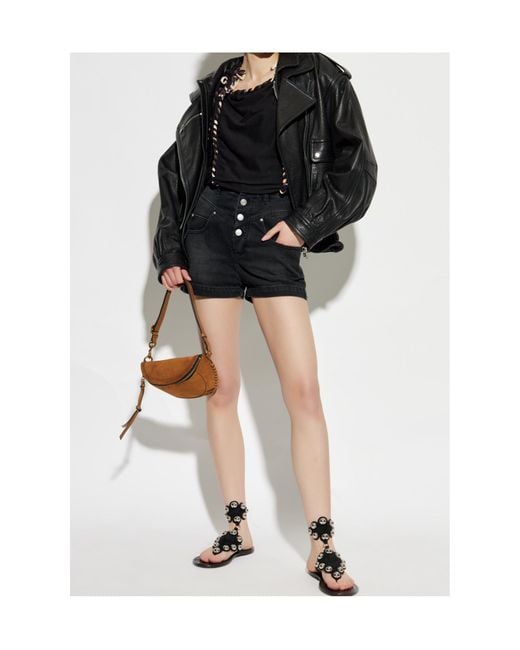 Isabel Marant Black Jovany Denim Shorts