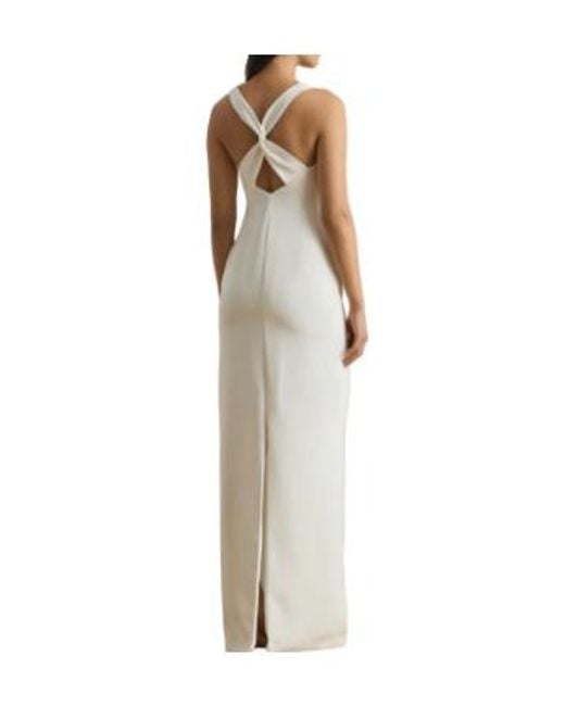 Ralph Lauren White Lauren Cross-Back Gown Dress