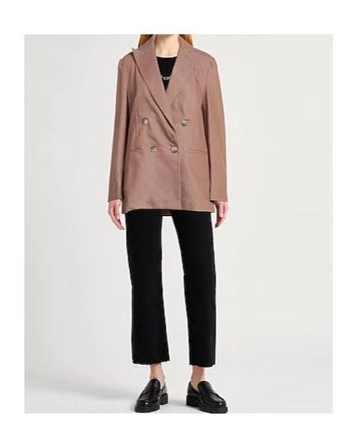 MAX&Co. Brown Double-Breasted Suit Jacket