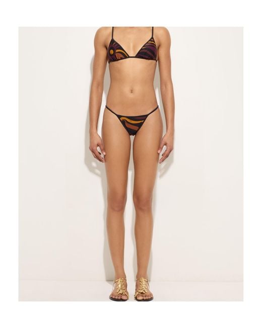Emilio Pucci Black Marmo Print Bikini Bottom