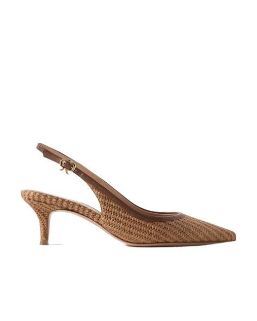 Gianvito Rossi Brown Marbella Pointed Toe Slingback Pumps