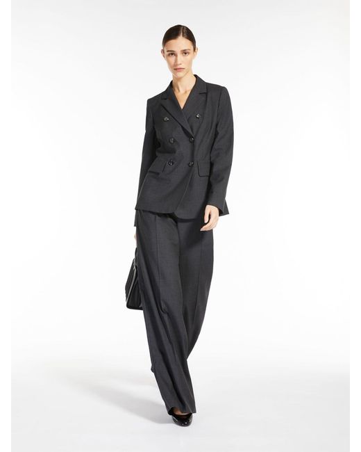 Max Mara Black Double-Breasted Long-Sleeved Jacket