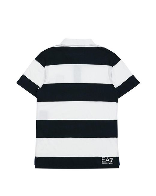 EA7 Blue Logo Patch Polo Shirt for men