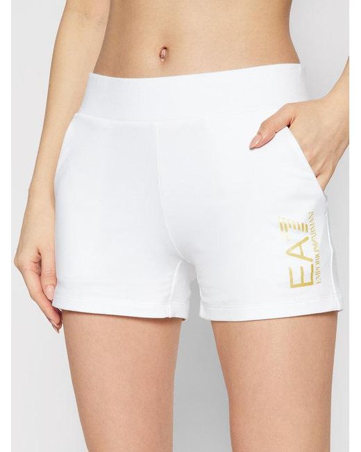 Emporio Armani White Logo Detail Shorts