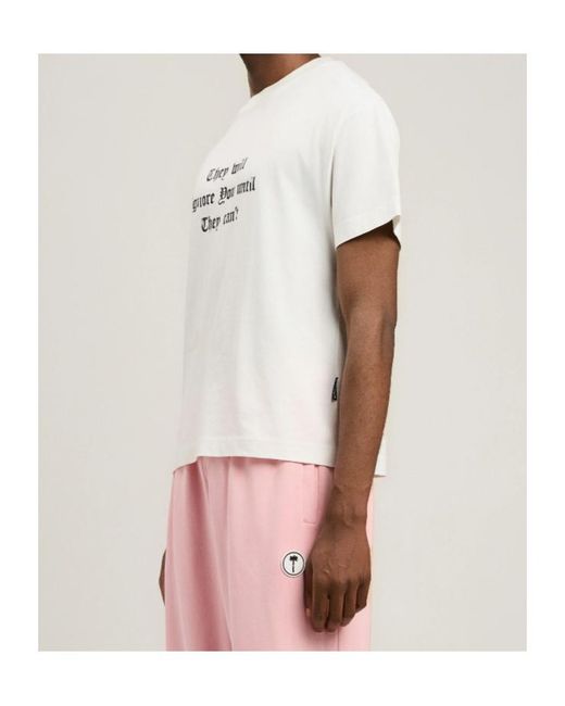 Palm Angels White Statement Regular Tee for men