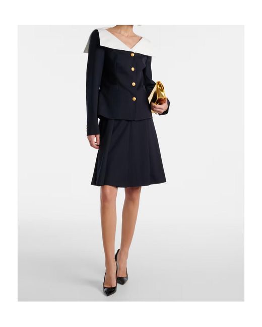 Alessandra Rich Blue Wool-Blend Jacket