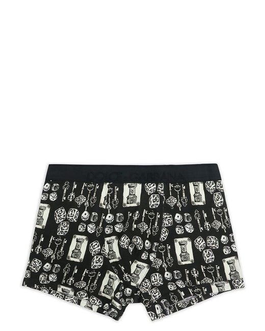Dolce & Gabbana Black Pattern Printed Underwear for men