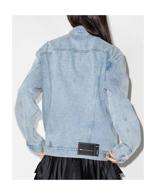 we11done Blue Logo-Patch Denim Jacket for men