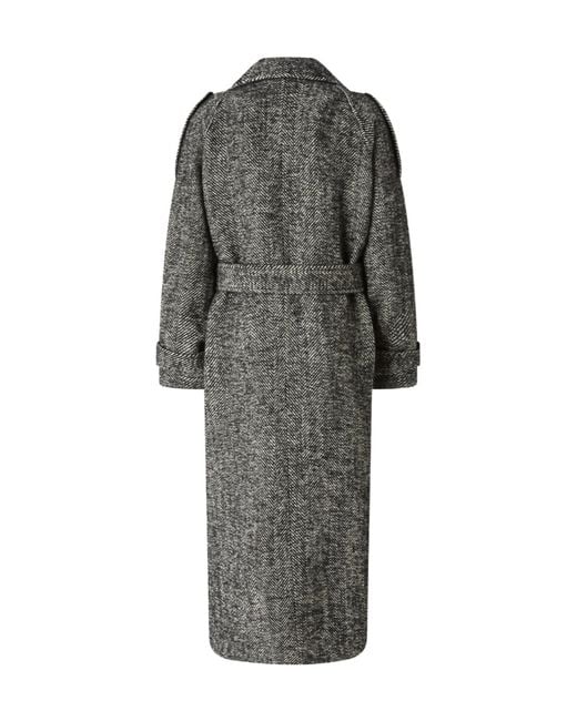 Pinko Gray Double-Breasted Belted Coat