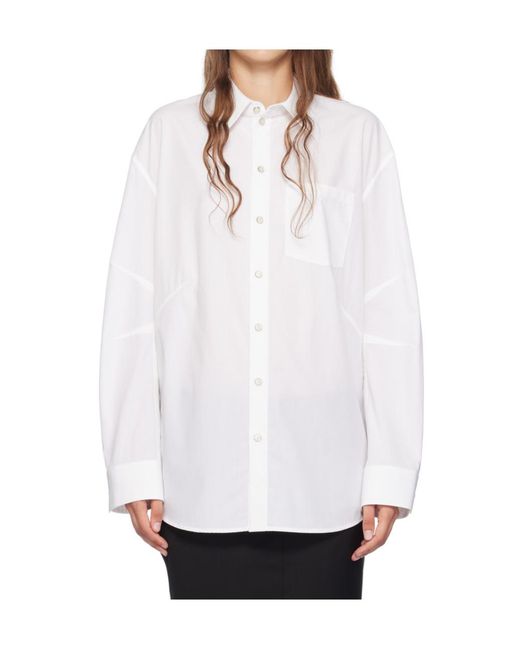 Helmut Lang White Buckle Long-Sleeved Shirt