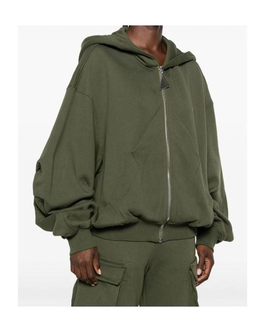 The Attico Green Zipper Hoodie