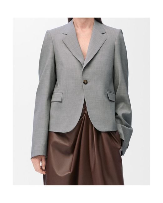 Loewe Gray Single-Breasted Tailored Blazer