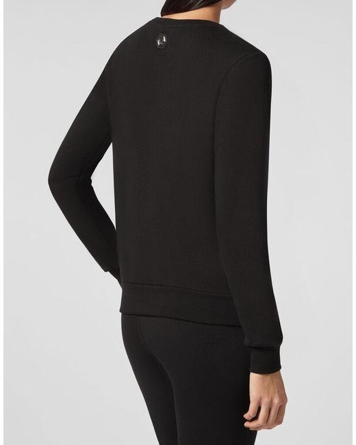 Philipp Plein Black Round-Necked Sweater