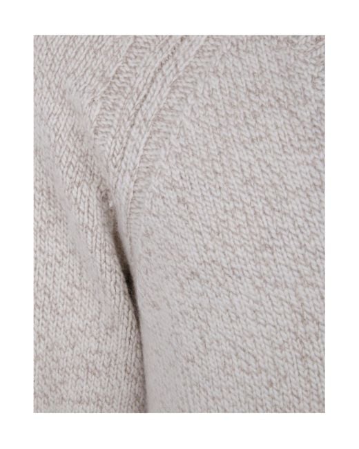 Zegna Gray V-Neck Knitted Jumper for men