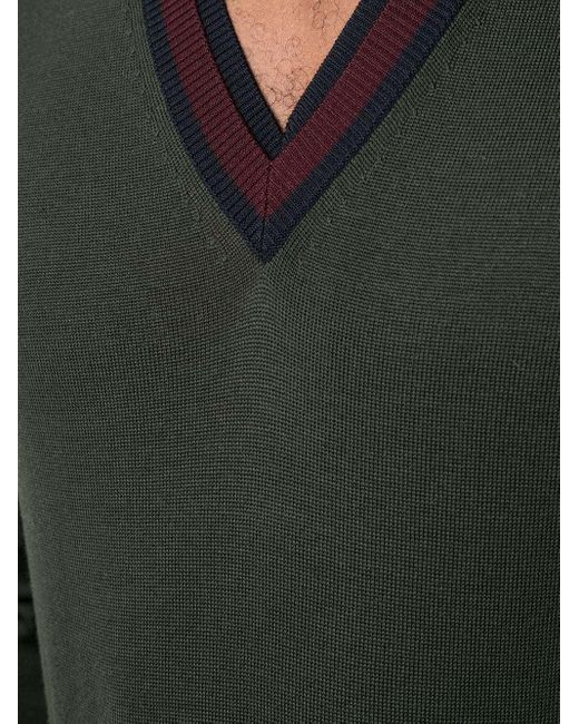 Gucci Green Web-Trim Jumper for men