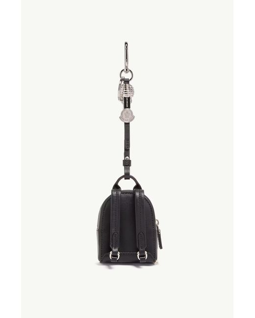 Moncler White Mini Backpack Keyring for men