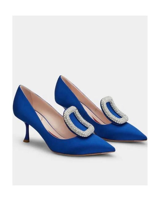 Roger Vivier Blue Viv' Choc Strass Buckle Pumps
