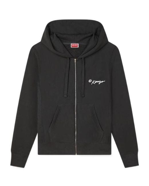 KENZO Black Wild Tiger' Zip Up Hoodie