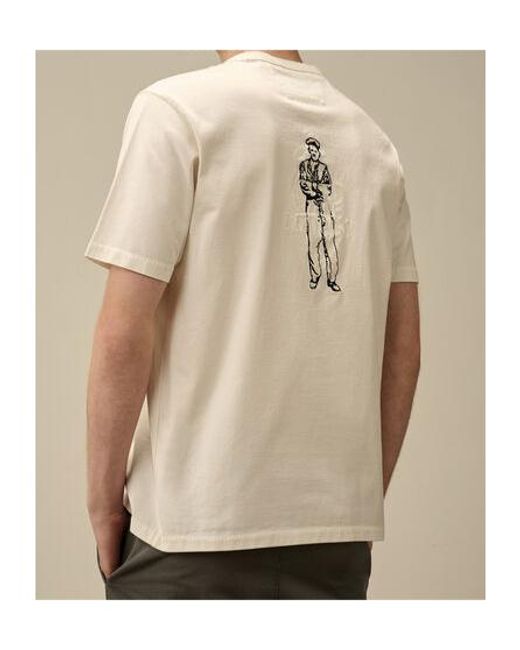 C P Company Natural Logo Emblem T-Shirt for men