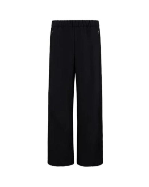 Herno Black Laminar High-Waist Wide-Leg Pants