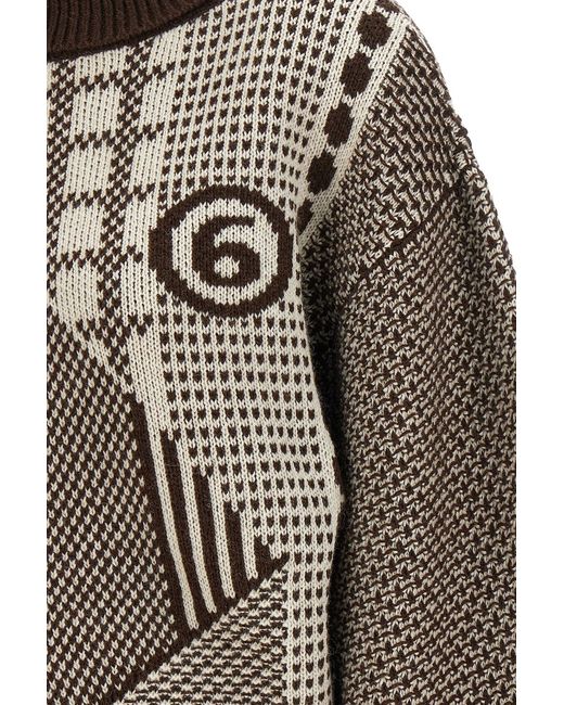 MM6 by Maison Margiela Multicolor Long-Sleeve High-Neck Knit Dress