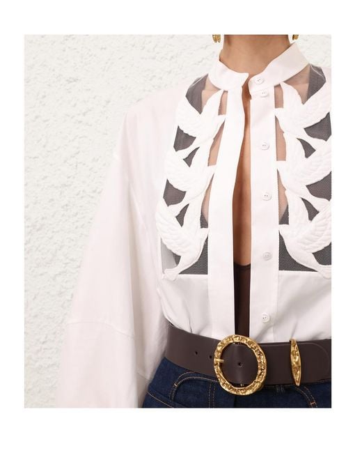 Zimmermann White Luna Applique Blouse