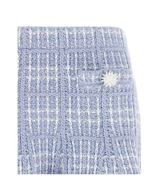 Self-Portrait Blue Plaid Skirt