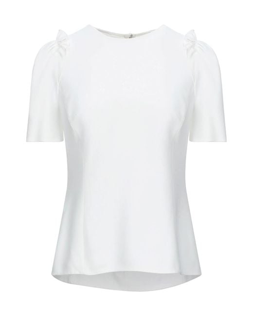 Dolce & Gabbana White Solid Color Tops