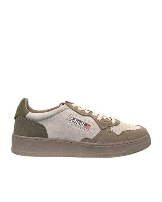 Autry Gray Medalist Logo Patch Low-Top Sneakers for men