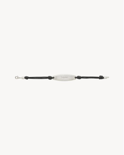 Saint Laurent White Cord Bracelet for men