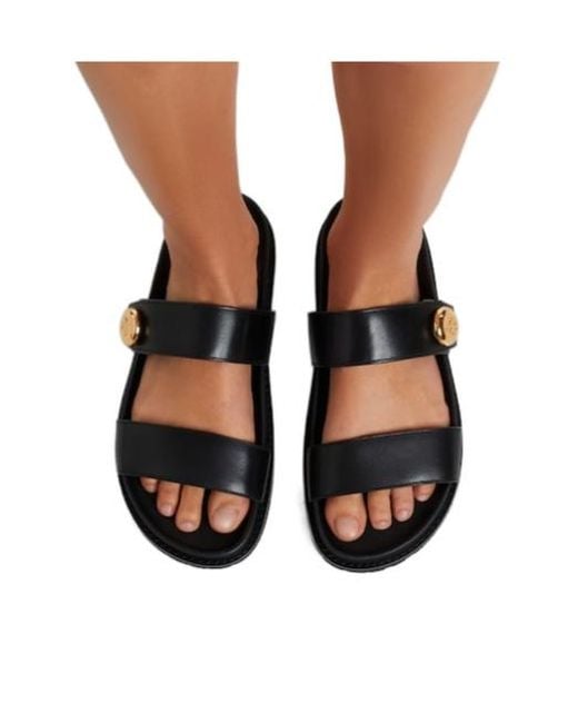 Tory Burch Black Simple Flat Sandals