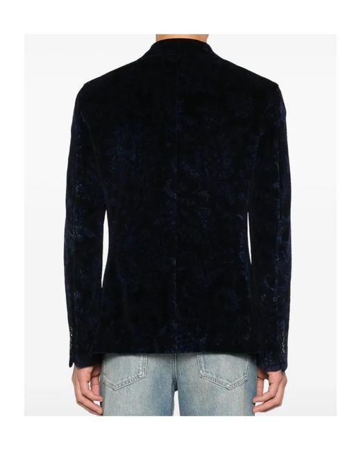 Etro Black Double-Breasted Tailored Blazer for men