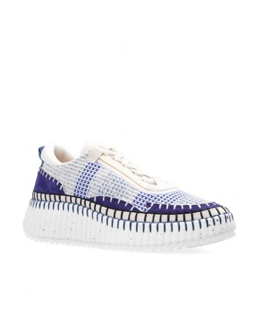 Chloé Blue Chloé Lower-Impact Mesh Nama Sneakers