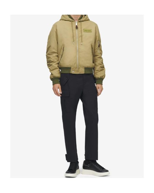 McQueen Green Logo Appliqué Bomber Jacket for men