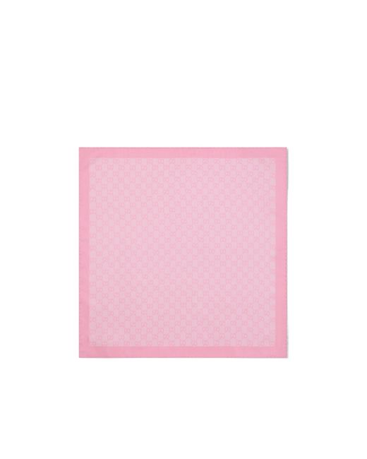 Gucci Pink Printed Silk Twill Carré